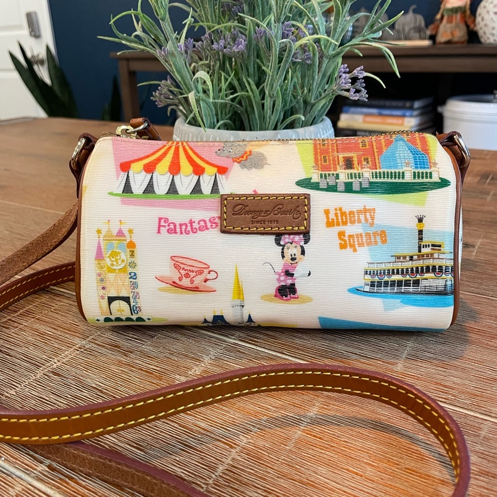Disney Dooney and Bourke Retro Strap Mini Barrel Crossbody Bag
